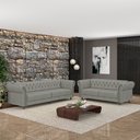 Ver imagem 1 de Conjunto de Sofá Sala de Estar Stanford Chesterfield 2 e 3 Lugares 200cm/260cm Pés Madeira Couro Cin
