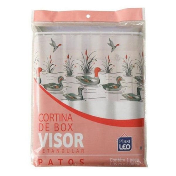 Cortina Box de Vinil com Visor Retangular Estampada Patos Plast Leo - 2