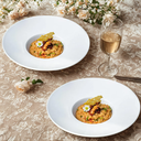 Ver imagem 1 de Elegância À Mesa: Prato Fundo de Cerâmica para Risotto e Massas:vermelho