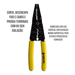 Alicate Fertak Multifunção Desencapa e Corta Fios e Cabos - 7
