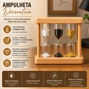Ver imagem 5 de Ampulheta 3 Minutos Tripla Vidro Madeira Temporizador Decorativo Mesa Escritorio Estudo Terapia