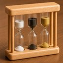 Ver imagem 6 de Ampulheta 3 Minutos Tripla Vidro Madeira Temporizador Decorativo Mesa Escritorio Estudo Terapia