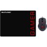 KIT MOUSE PAD E MOUSE 3200DPI GAMER PRETO E VERMELHO MO306 - 1