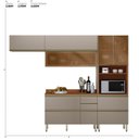 Ver imagem 3 de Cozinha Completa Modulada com AÉREO4 Peças MDF Proença Bege/Nogueira/Nude Prime