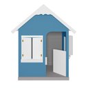 Ver imagem 3 de Casinha de Brinquedo com Floreiros Mdf Azul Claro/branco L12 - Gran Belo