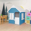 Ver imagem 2 de Casinha de Brinquedo com Floreiros Mdf Azul Claro/branco L12 - Gran Belo