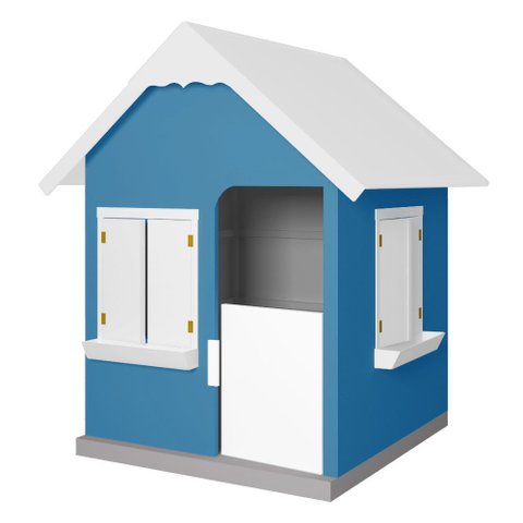 Casinha de Brinquedo com Floreiros Mdf Azul Claro/branco L12 - Gran Belo