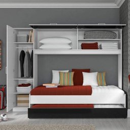 Guarda-Roupa Solteiro com Cama Auxiliar Embutida Espresso Móveis - 3