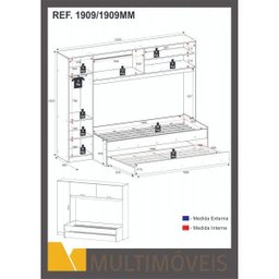 Guarda-Roupa Solteiro com Cama Auxiliar Embutida Espresso Móveis - 4