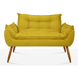 Kit Namoradeira Opala + 2 Poltronas para Sala Balaqui Decor Cor:amarelo - 8