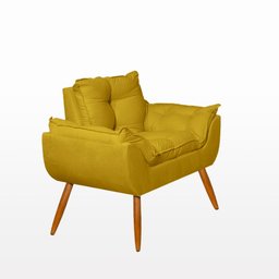 Kit Namoradeira Opala + 2 Poltronas para Sala Balaqui Decor Cor:amarelo - 5