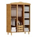 Ver imagem 3 de Conjunto Guarda Roupa Casal 3 Portas com Espelho e Cômoda 4 Gavetas Marrom
