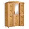 Conjunto Guarda Roupa Casal 3 Portas com Espelho e Cômoda 4 Gavetas  - 2