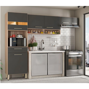 Cozinha Compacta Dama 3 Peças 9 Portas e 2 Gavetas Demóbile