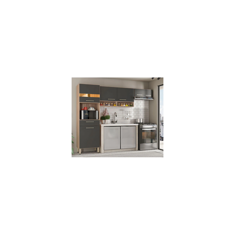 Cozinha Compacta Dama 3 Peças 9 Portas e 2 Gavetas Demóbile