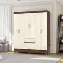 Ver imagem 7 de Guarda Roupa Casal 6p 2g 153 Cm 10091 Imbuia Champanhe Vlr