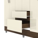 Ver imagem 6 de Guarda Roupa Casal 6p 2g 153 Cm 10091 Imbuia Champanhe Vlr