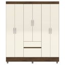 Ver imagem 1 de Guarda Roupa Casal 6p 2g 153 Cm 10091 Imbuia Champanhe Vlr