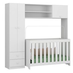 Quarto de Bebê Completo com Guarda-Roupa e Berço Ciranda Espresso Móveis - 2