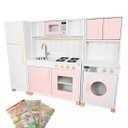 Ver imagem 1 de Kit Cozinha Infantil com Geladeira e Máquina de Lavar - Rosa Bebê