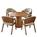 Ver imagem 3 de Mesa Base em Cone 90cm Redondo & 4 Cadeiras Lithi Botone Design Elegante
