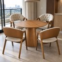 Ver imagem 1 de Mesa Base em Cone 90cm Redondo & 4 Cadeiras Lithi Botone Design Elegante