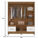 Ver imagem 4 de Guarda Roupa Ms912 165cm 6 Portas Naturale Branco com Espelho Moval