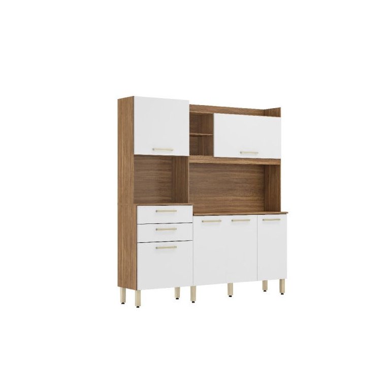 Cozinha Compacta Select com Balcão 6 Portas e 2 Gavetas Demóbile