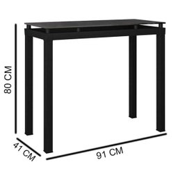 Mesa Aparador Malva com Tampo de Vidro Artefamol - 3