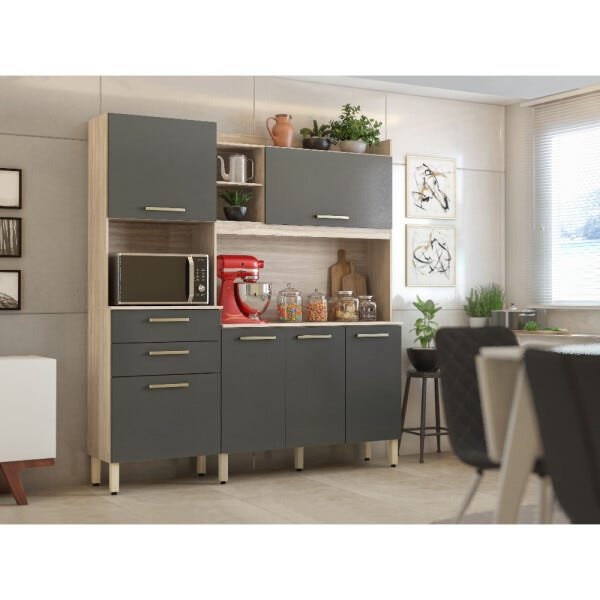 Cozinha Compacta Select com Balcão 6 Portas e 2 Gavetas Demóbile - 2