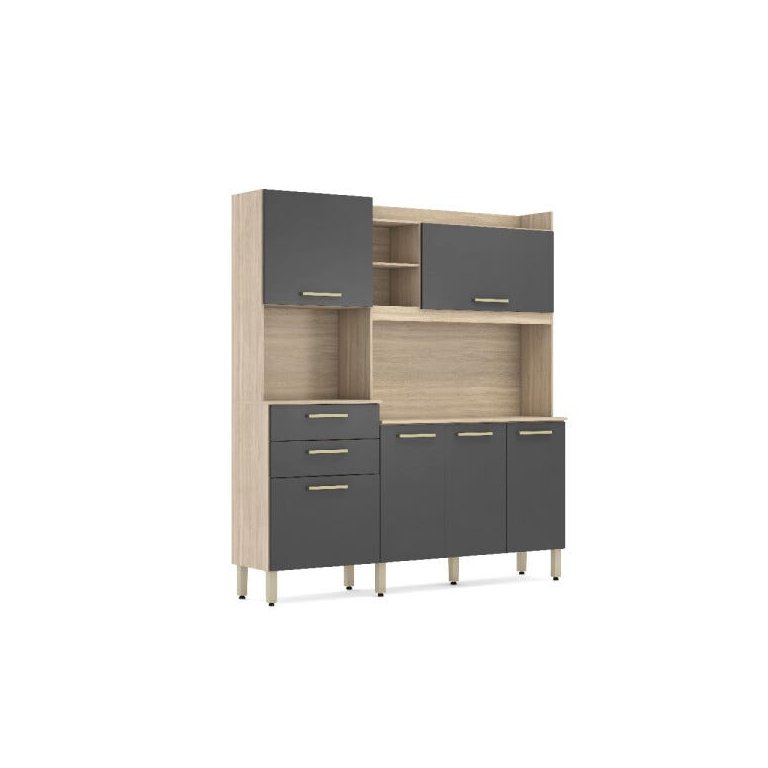 Cozinha Compacta Select com Balcão 6 Portas e 2 Gavetas Demóbile