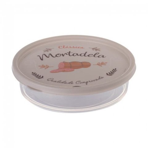 Pote Guarda Mortadela Redondo de Plástico Capacidade 750 Ml