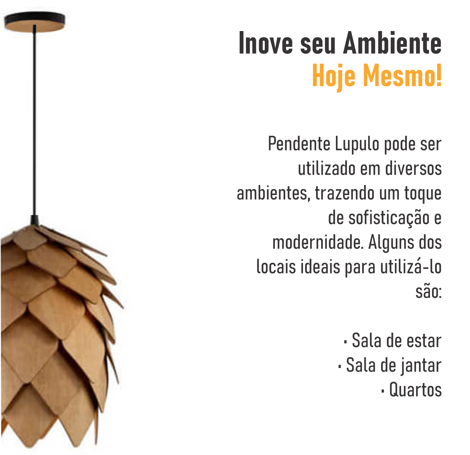 Lustre Pendente em Madeira - Lupulo Jequetiba - 2901-3 - 7