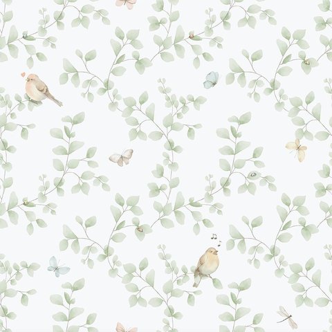 Papel de Parede Enzo Folhagem Azul 284-3