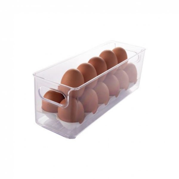 Organizador Porta Ovos Geladeira Armário Acrílico Transparente Plasútil - 1