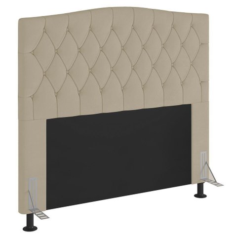 Cabeceira Estofada Box Casal Queen Size 160cm com Frame Bege