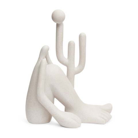 Escultura Decorativa Poliresina Abaporu 52 cm Off White- Mart