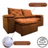 Sofa Retratil Reclinavel Tecido Veludinho Para Sala 2,30m Cor:Terracota - 4
