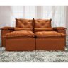 Sofa Retratil Reclinavel Tecido Veludinho Para Sala 2,30m Cor:Terracota - 6