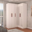Ver imagem 1 de Guarda-roupa Solteiro Modulado Odisseia 5 Portas 12 Prateleiras com Espelho Branco - Panorama Móveis