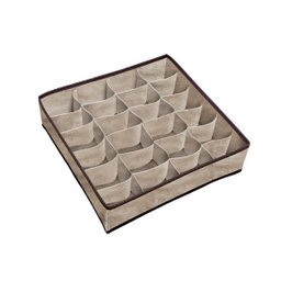 Organizador de Roupas Íntimas Com 24 Bolsos Marrom Plast Leo - 1