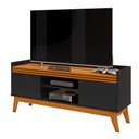 Ver imagem 6 de Conjunto Buffet 2 Portas e Rack para Tv 50 Polegadas Ripado 136cm - Vianossa - Preto/cedro