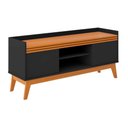 Ver imagem 7 de Conjunto Buffet 2 Portas e Rack para Tv 50 Polegadas Ripado 136cm - Vianossa - Preto/cedro