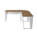 Ver imagem 4 de Mesa em L Escritório Mesa em L para Escritório MDP 180cm Macadâmia com Branco F5 Office