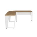 Ver imagem 5 de Mesa em L Escritório Mesa em L para Escritório MDP 180cm Macadâmia com Branco F5 Office