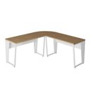 Ver imagem 2 de Mesa em L Escritório Mesa em L para Escritório MDP 180cm Macadâmia com Branco F5 Office