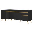 Ver imagem 3 de Kit Armário de Cozinha Balcão Canto 90cm e Gabinete Pia 150cm Veneza Multimóveis Mp2158 Preto/