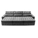 Ver imagem 5 de Sofá Retrátil e Reclinável 3,55m Cama inBox Big Puffer com SoftGel D40 Velupluma Cinza
