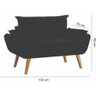 Namoradeira Chesterfield Luxo Opala Suede Azul Marinho - 2