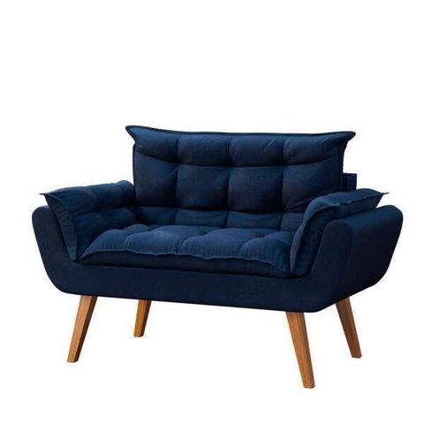 Namoradeira Chesterfield Luxo Opala Suede Azul Marinho